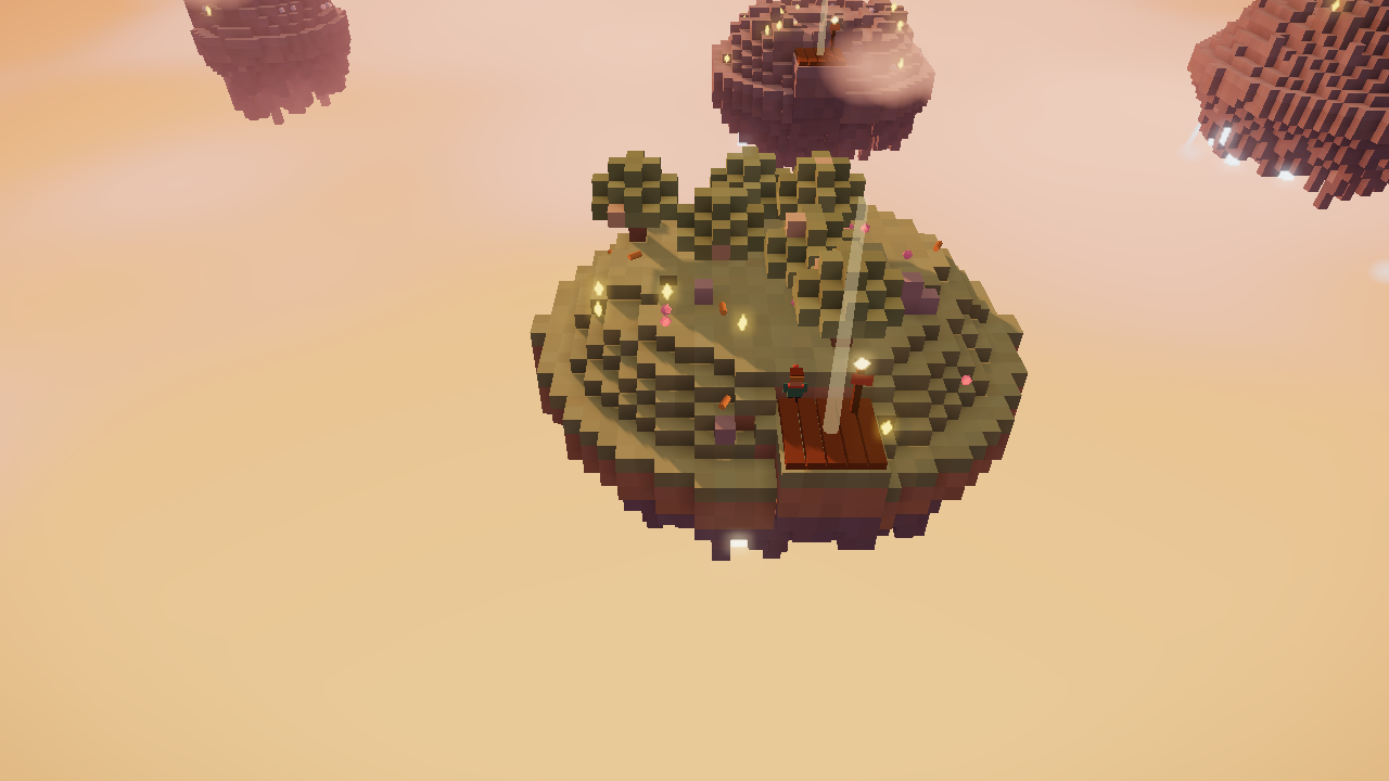 Skyshard Archipelago — voxel islands at sunset